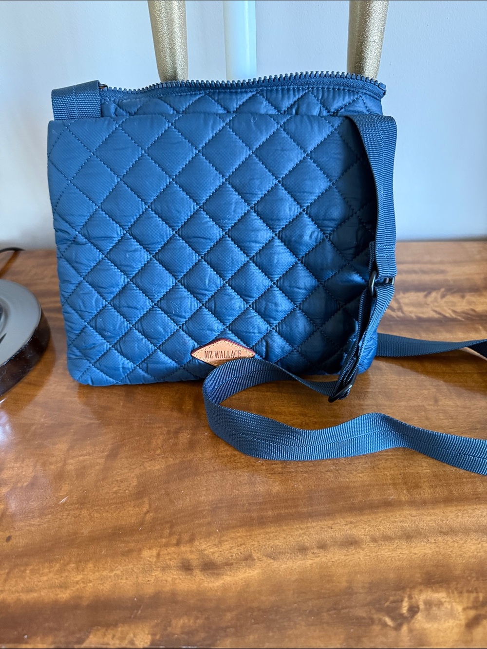 MZ Wallace Quilted Navy Crossbody Sling